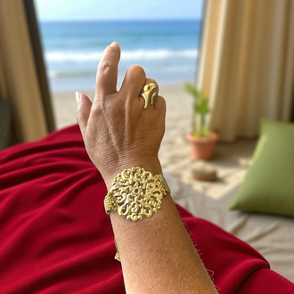 Gold makrome bileklik