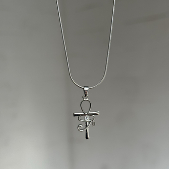 Ankh & ra göz kolye silver l Çelik