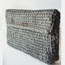 Gri Dikdörtgen İri Örgü Clutch