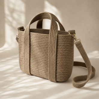 OkurHome Tress Çift Askılı Jüt Günlük Çanta – El Yapımı Premium Tote