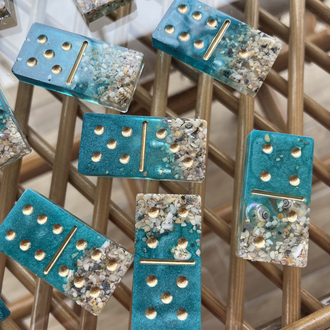El Yapımı Deniz Temalı Domino Seti