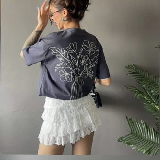 Oversize baskılı tişört