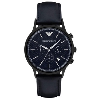 Emporio Armani AR2481 Erkek Kol Saati – Siyah / Lacivert Deri / Chronograph