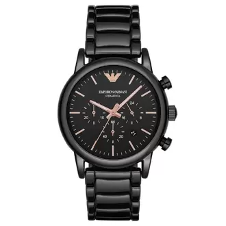 Emporio Armani AR1509 Erkek Kol Saati – Siyah Seramik / Kronograf / 5 ATM