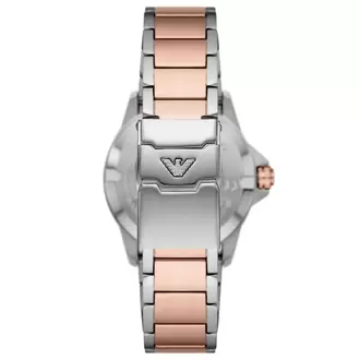 Emporio Armani AR11591 Erkek Kol Saati – GMT / İki Ton Çelik / 10 ATM