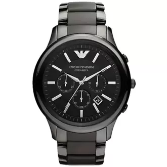 Emporio Armani AR1451 Erkek Kol Saati – Siyah Seramik / Kronograf / 5 ATM