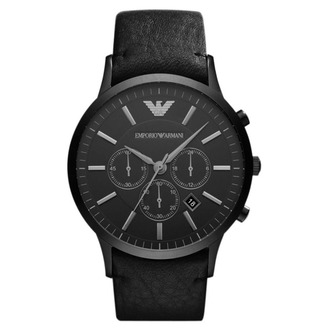 Emporio Armani AR2461 Erkek Kol Saati – Siyah Deri / Kronograf / 5 ATM