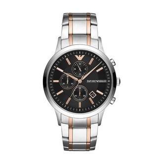 Emporio Armani AR11165 Erkek Kol Saati – Silver / Rose Gold İki Ton / Siyah Kadran