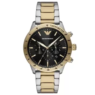 Emporio Armani AR11521 Erkek Kol Saati – Siyah Kadran / İki Tonlu Çelik