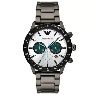 Emporio Armani AR11471 Erkek Kol Saati – Füme Çelik / Gümüş + Yeşil Kadran