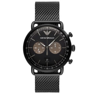 Emporio Armani AR11142 Erkek Kol Saati – Siyah Mesh Çelik / Kronograf / 5 ATM