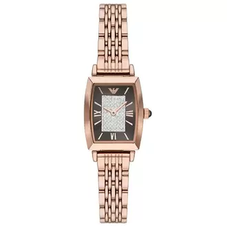 Emporio Armani AR11407 Kadın Kol Saati – Rose Gold / Kahverengi Kristal Kadran / 26 mm