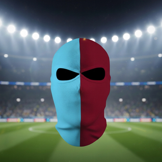 BORDO-MAVİ TARAFTAR MASKESİ