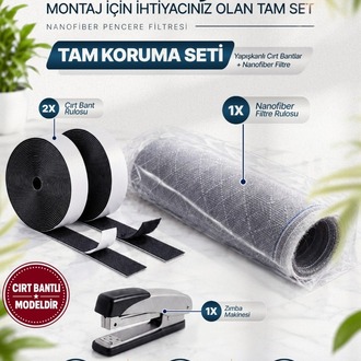 TOZ VE POLEN FİLTRELİ SİNEKLİK - CIRT BANTLI -HAVALANDIRMA, PENCERE ve MENFEZ İÇİN