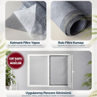 TOZ VE POLEN FİLTRELİ SİNEKLİK - CIRT BANTLI - KAPI BALKON FİLTRESİ