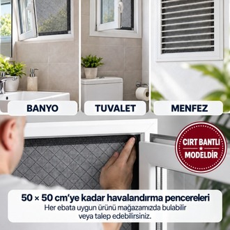 TOZ VE POLEN FİLTRELİ SİNEKLİK - CIRT BANTLI -HAVALANDIRMA, PENCERE ve MENFEZ İÇİN