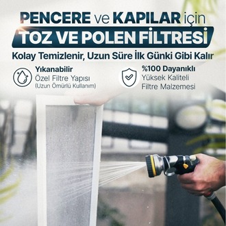 TOZ VE POLEN FİLTRELİ SİNEKLİK - CIRT BANTLI -HAVALANDIRMA, PENCERE ve MENFEZ İÇİN