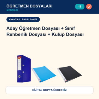 18-Maarif Modeli Uyumlu Aday Öğretmen Dosyası+Sınıf Rehberlik Dosyası+Kulüp Dosyası