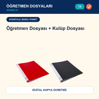 14-Maarif Modeli Uyumlu Öğretmen Dosyası+Kulüp Dosyası — Basılı Paket