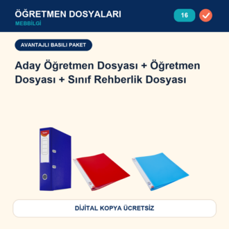 16-Maarif Modeli Uyumlu Aday Öğretmen Dosyası+Öğretmen Dosyası+Sınıf Rehberlik Dosyası