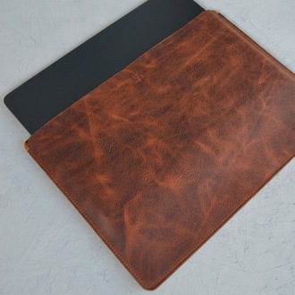 Hakiki Deri MacBook 13 inç Kılıf - Frisco Deri Laptop Kılıfı (33,5 x 23,5 cm)