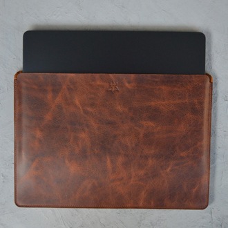 Hakiki Deri MacBook 13 inç Kılıf - Frisco Deri Laptop Kılıfı (33,5 x 23,5 cm)
