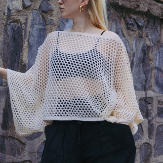 oiki beyaz file crop standart beden