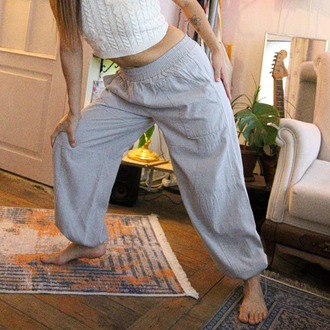 Oiki Taş Gri Ayarlanabilir Paçalı Baggy Pantolon