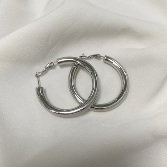 Gold/Silver Kalın Halka Küpe