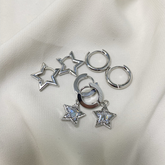 Yıldızlı Set Küpe