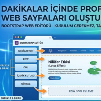 Dakikalar İçinde Profesyonel Web Sayfaları  Bootstrap Web Editörü (Kurulum Gerektirmez)