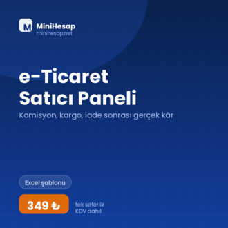 e-Ticaret Satıcı Paneli – Komisyon, Kargo ve İade Sonrası Gerçek Kâr (Excel)