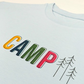 Unisex Kamp Temalı Baskılı %100 Pamuk Tshirt