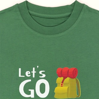 Unisex Let's Go Camping Baskılı %100 Pamuk Tshirt