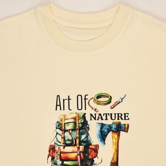 Unisex Art of Natura Baskılı %100 Pamuk Tshirt