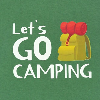 Unisex Let's Go Camping Baskılı %100 Pamuk Tshirt