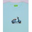 Antik Mint Bisiklet Yaka Vespa Nakışlı %100 Pamuk Sweatshirt