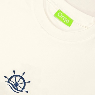 Unisex Gemi Dümeni Baskılı %100 Pamuk Tshirt