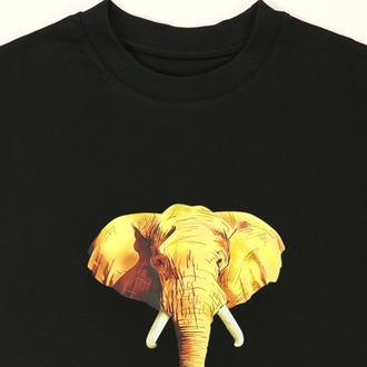 Unisex Fil Baskılı %100 Pamuk Basic Tshirt