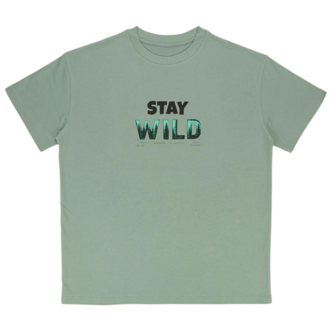 Unisex Stay Wild Baskılı %100 Pamuk Tshirt