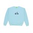 Antik Mint Bisiklet Yaka Vespa Nakışlı %100 Pamuk Sweatshirt