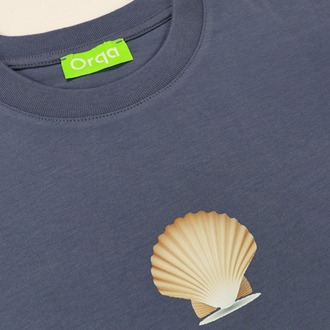 Unisex İstridye Baskılı %100 Pamuk Tshirt