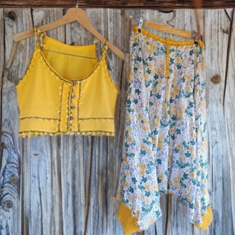 Şalvar &Crop Bluz