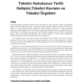TÜKETİCİ HUKUKU / VİZE / TEK DÖNEM