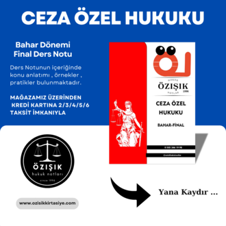 CEZA (ÖZEL) HUKUKU / FİNAL / BAHAR DÖNEMİ