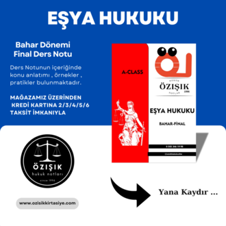 EŞYA HUKUKU / FİNAL / BAHAR DÖNEMİ (A).CLASS ÇOK SATAN (NOT)