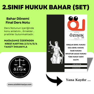 2.SINIF / HUKUK / BAHAR /TÜM-DERS (PAKET)