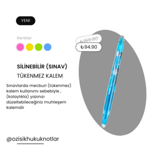 SİLİNEBİLİR TÜKENMEZ (SINAV-KALEMİ) !!  ( KAMPANYA) 
