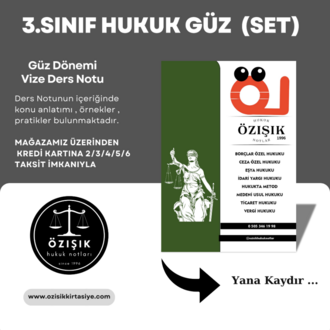 3.SINIF / HUKUK / GÜZ /TÜM-DERS (PAKET) 
