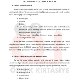 TİCARET (ŞİRKETLER) HUKUKU - BAHAR DÖNEMİ (FİNAL) .(B).CLASS